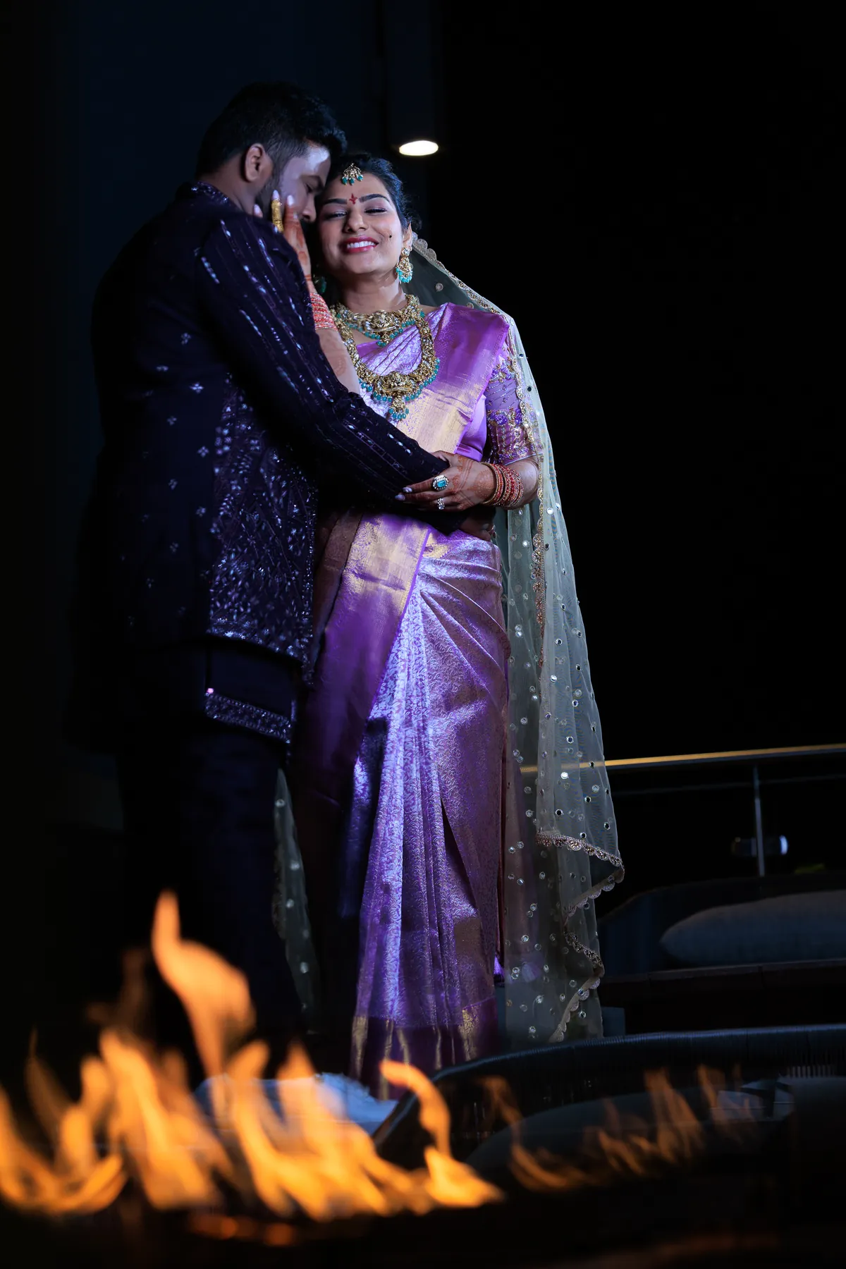 Elegant bridal couple at reception